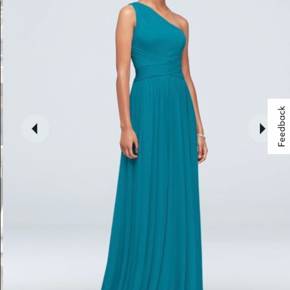 David’s Bridal one-shoulder mesh bridesmaid dress w/ full skirt -no alterations!